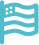 A simple light blue icon of a waving flag with four dots in the top left corner and three horizontal stripes.