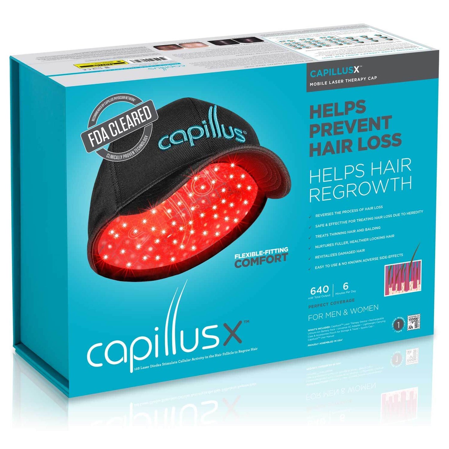 CapillusX Laser Therapy Cap for Hair Regrowth Packaging