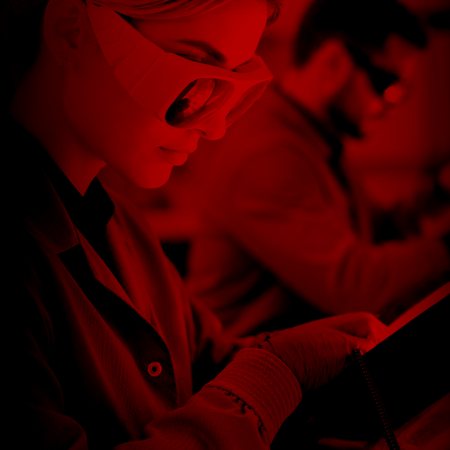 Capillus employee presenting technology