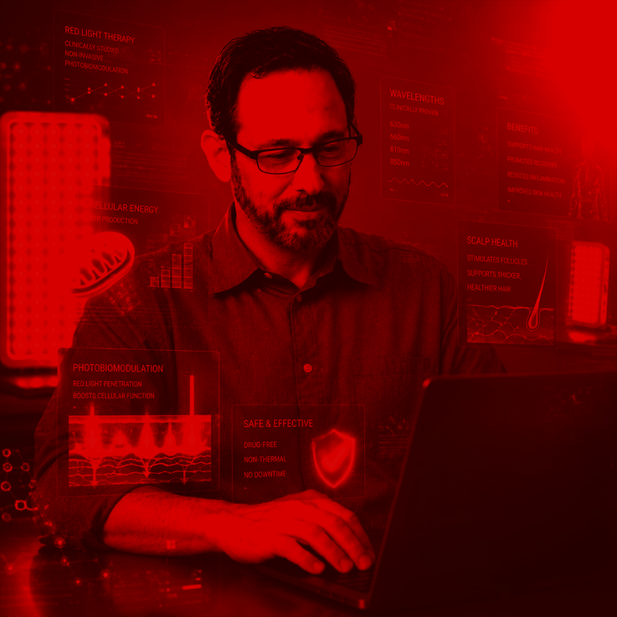 Capillus employee presenting technology
