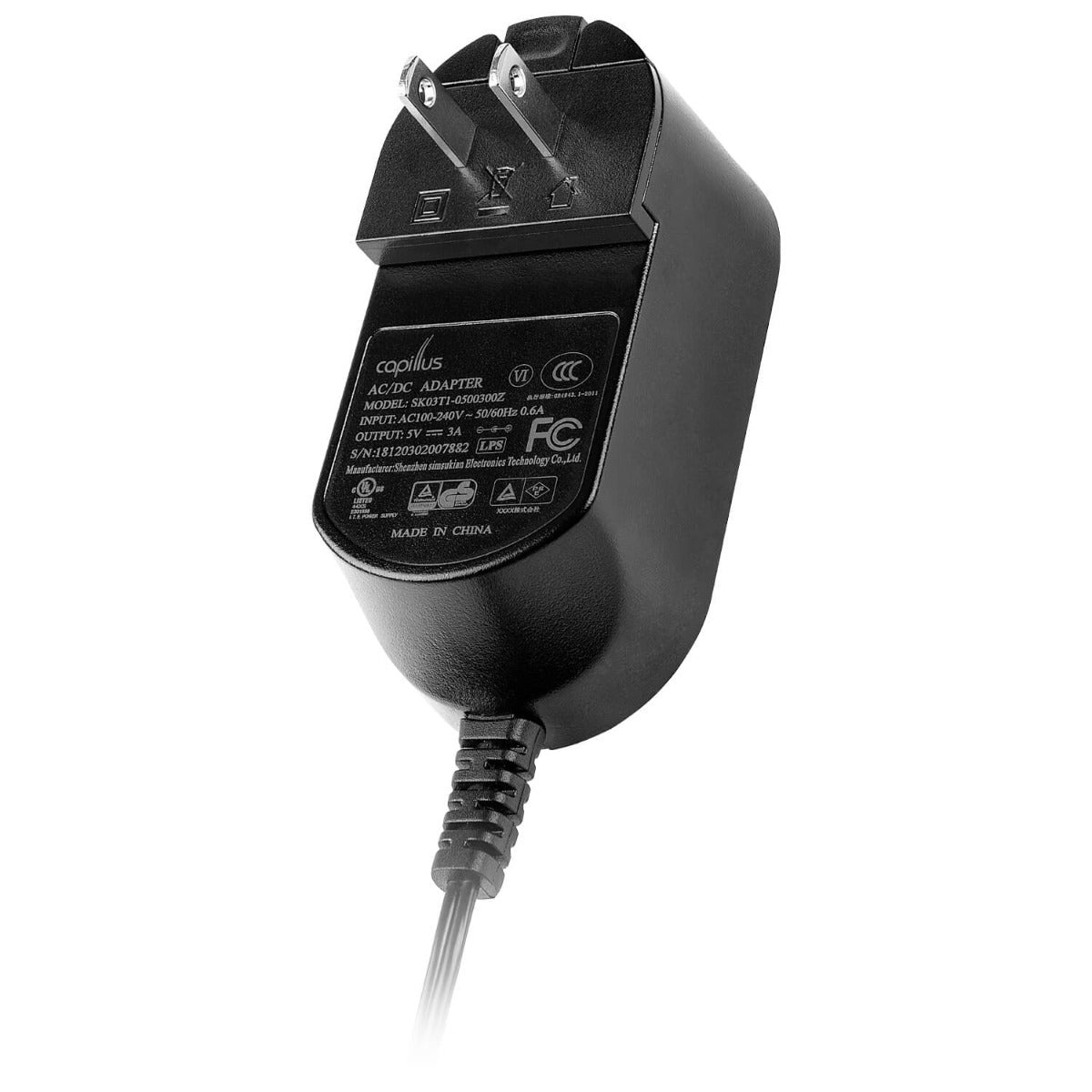 Capillus AC/DC Adapter for recharging Capillus Laser Therapy Cap Batteries